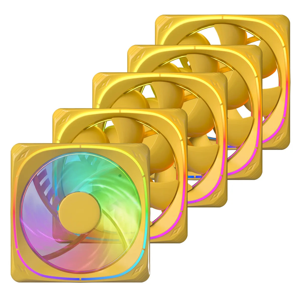 Vetroo Vetroo CF120 120 mm case fan, 5-pack, yellow, ARGB — product photo