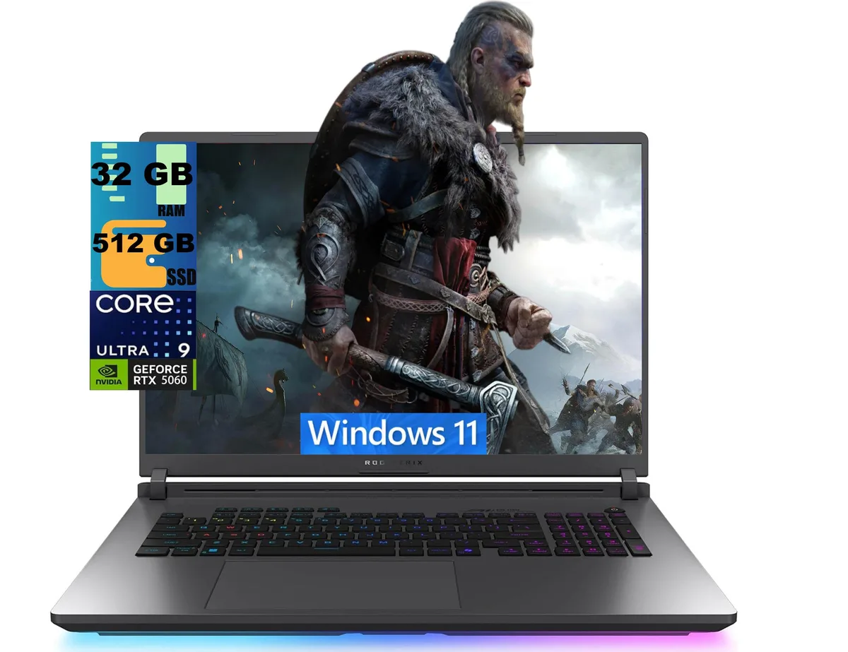 ASUS ASUS ROG Strix G18 18" 2.5K 240Hz Ultra 9 275HX RTX 5060 32GB 512GB gaming laptop — product photo