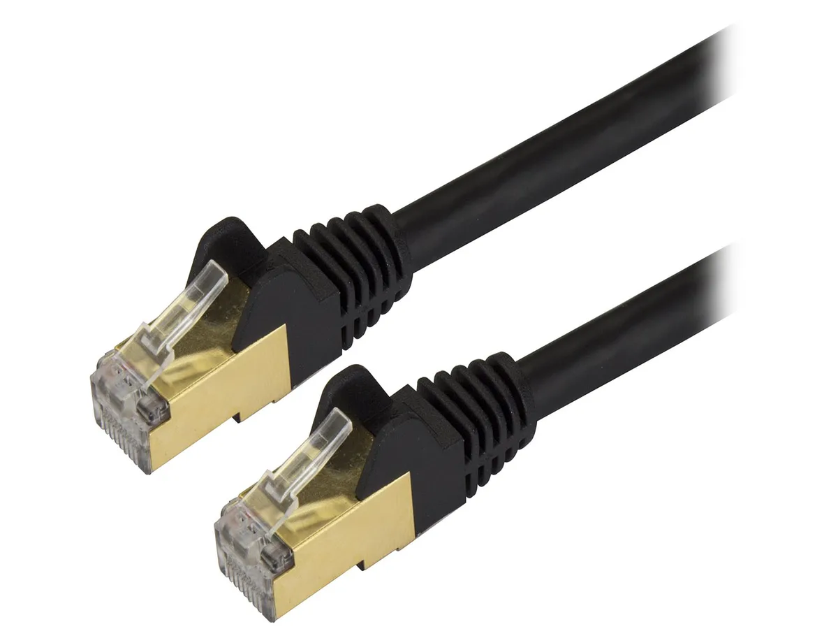 STARTECH STARTECH C6ASPAT15BK Cat6a shielded network ethernet cable 15 ft black — product photo