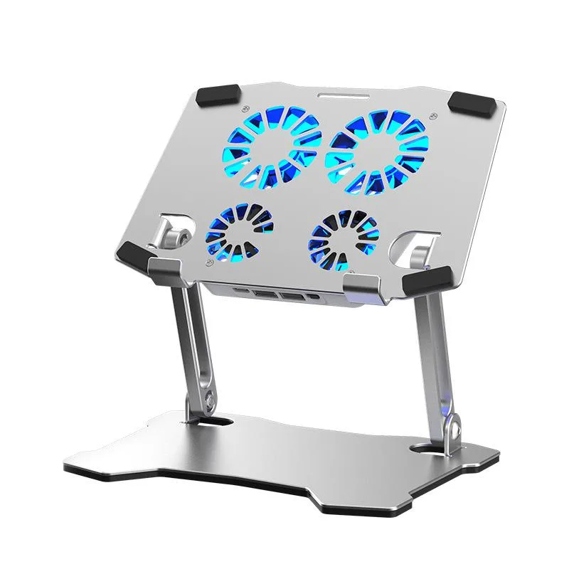 Jansicotek Jansicotek X6CS adjustable tablet stand 4 fans 5500 rpm 9-13.3" desk riser silver — product photo