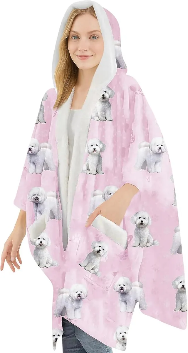 E &amp; S Imports E &amp; S Imports Snuggs Blanket Hoodie Bichon Frise stuffed toy — product photo