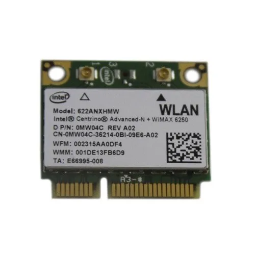 DELL DELL 622ANXHMW Intel 6250 Wi-Fi adapter 2.4 5GHz 802.11 a/b/g/n WiMAX Half-Height Mini-PCI Express — product photo