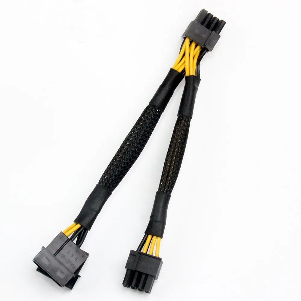 SXDOOL SXDOOL GPU 8Pin Male to 8Pin+Dual Molex 6Pin Adapter Cable 15cm+15cm 18AWG — product photo