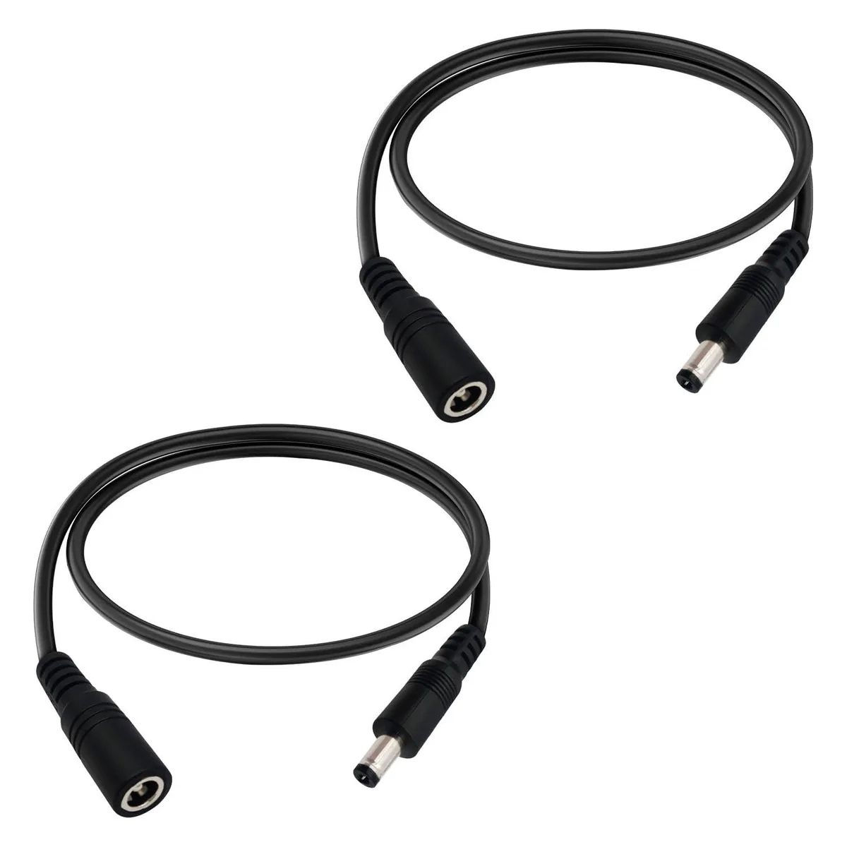  IMIYORE 1.6ft 18AWG DC Power Extension Cord 5.5mmx2.1mm Male to Female 12V 2pcs — product photo