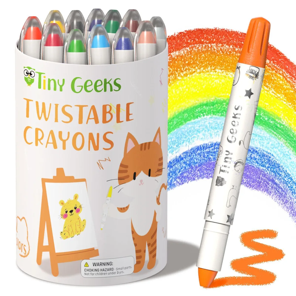  TinyGeeks Toddler Crayons 12 Twistable Pack Black TITWI0483 — product photo
