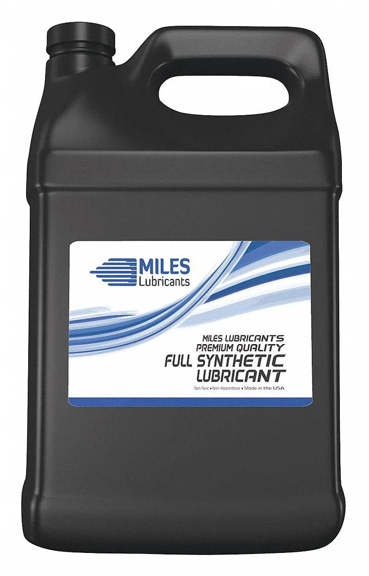 Amber synthetic gear oil in a 25 lb bottle