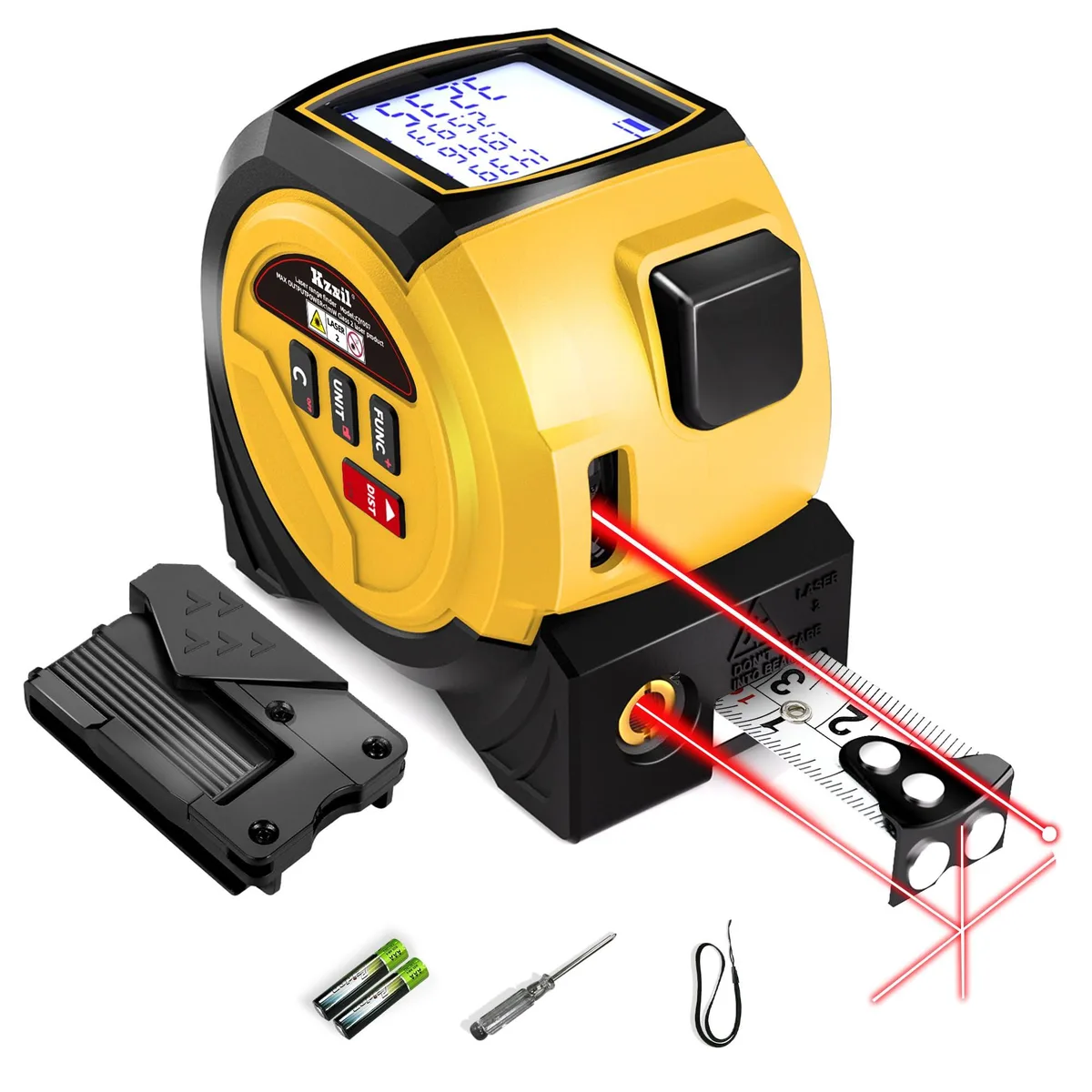  3-in-1 Laser Tape Measure 40 m 16 ft Class II 620-670 nm — product photo