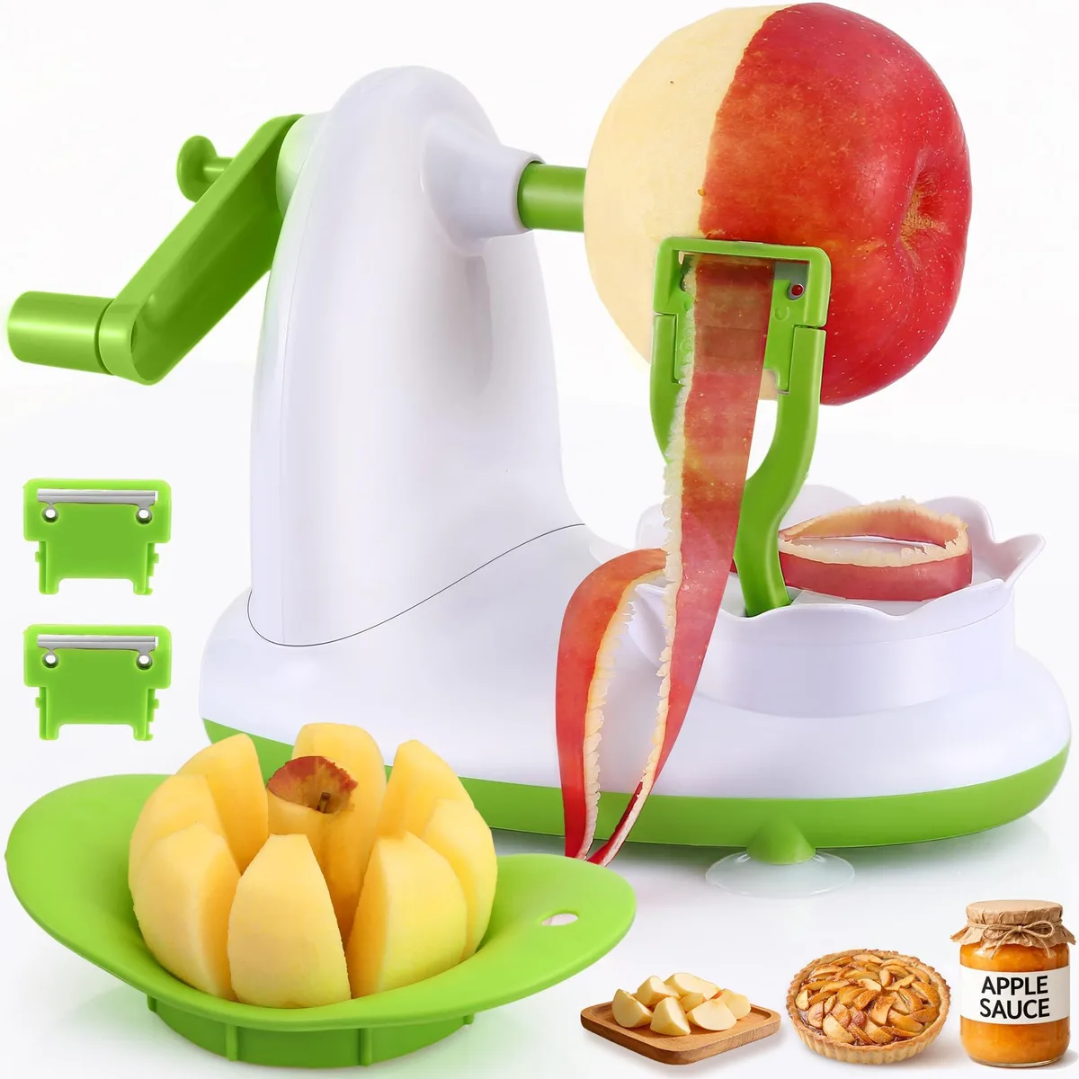  EZMO Apple Peeler 8-Wedge Slicer Corer Suction Base 2 Blades — product photo