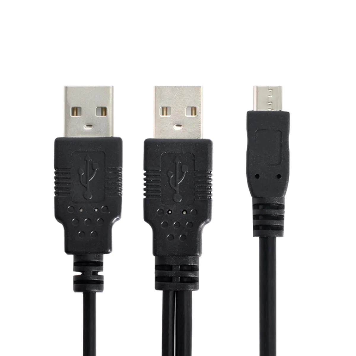 LORDWORLD LORDWORLD Dual USB-A to Micro USB 5-Pin Y Cable 60cm — product photo