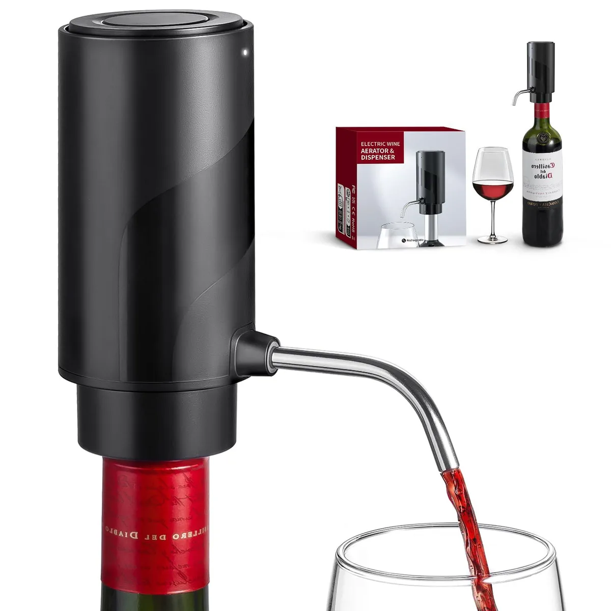  MAXI-MATIC K-WD1-B Electric Wine Aerator Dispenser White — product photo