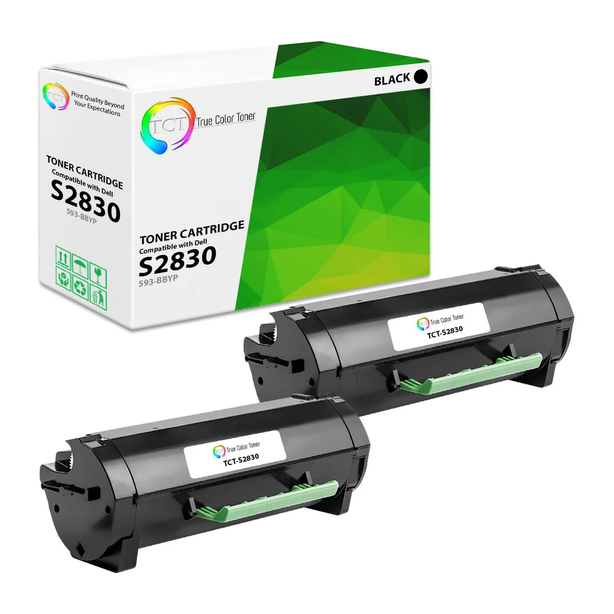 True Color Toner True Color Toner 593-BBYP Black Toner Cartridge 2 Pack High Yield 8500 Pages — product photo