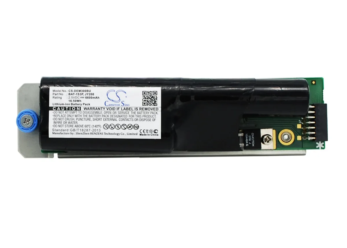Rectangular mobile phone battery, black plastic casing, gold contacts visible