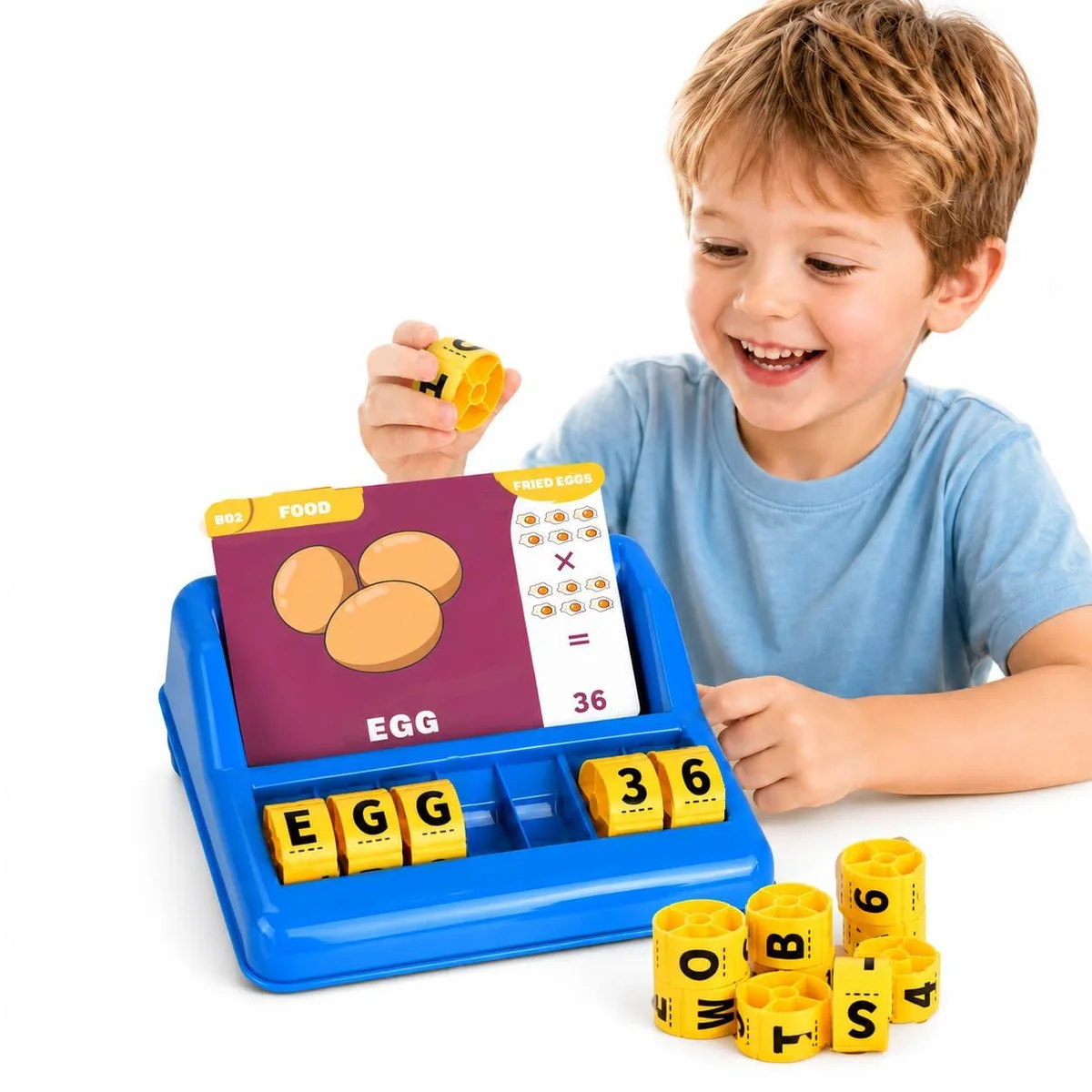  Educational Spelling Toys for Kids Matching Letter Game Ages 3-8 Rotating Wheels 50% Bigger — product photo