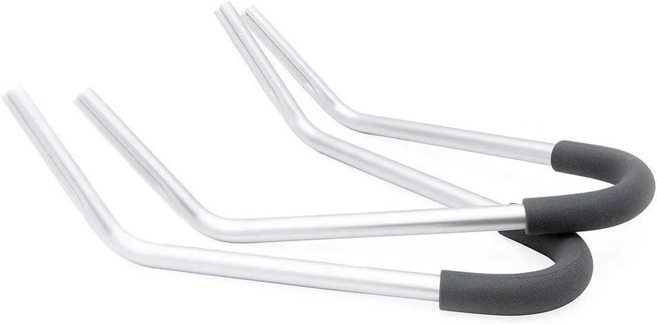 Pair of aluminium ladder standoff brackets with silicone elbow tips