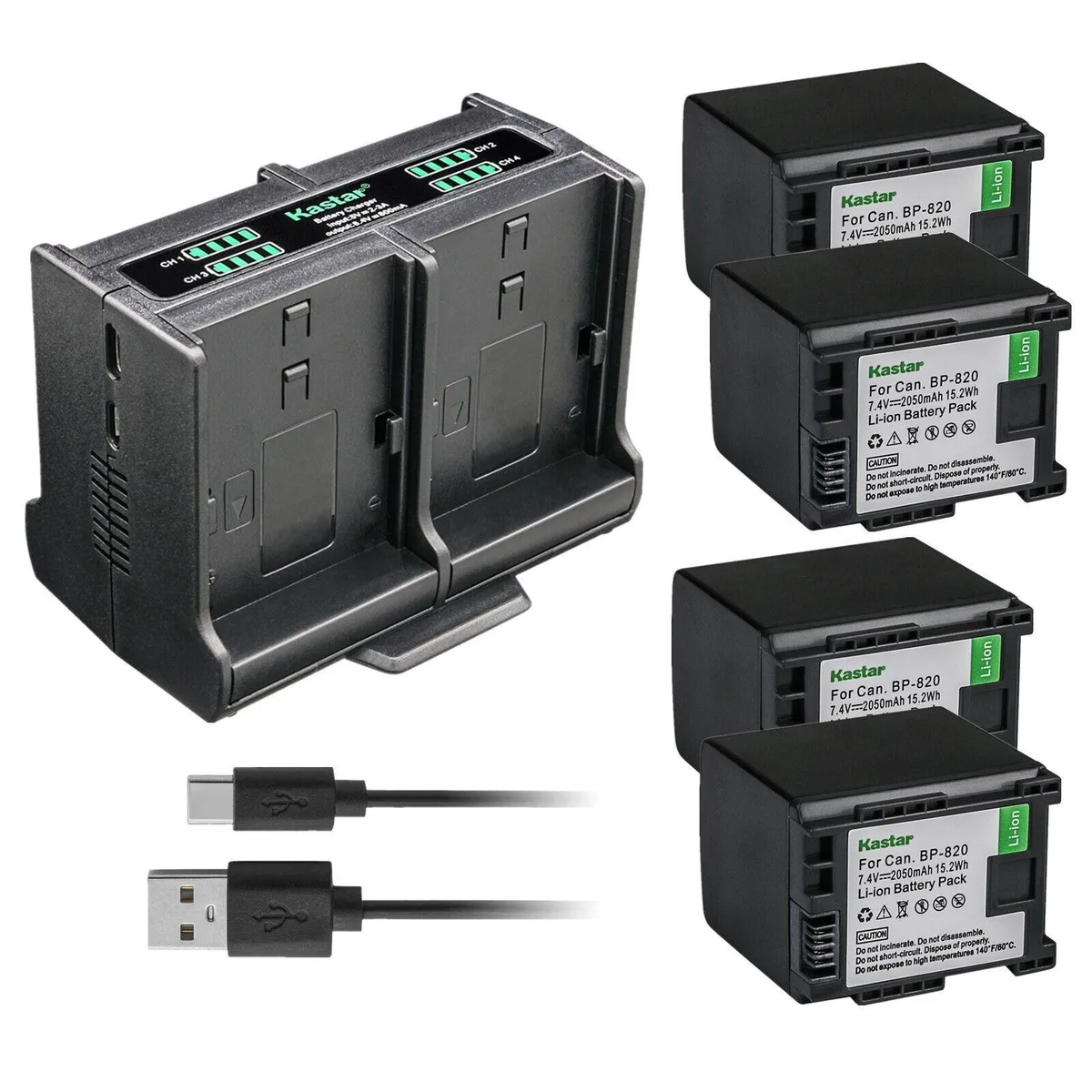 Kastar Kastar BP-820 4-Pack Battery &amp; Quadruple Charger — product photo