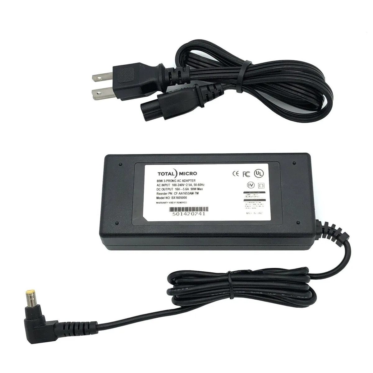Total Micro Technologies Total Micro Technologies BX1605000 16V 5.6A 90W power adapter — product photo