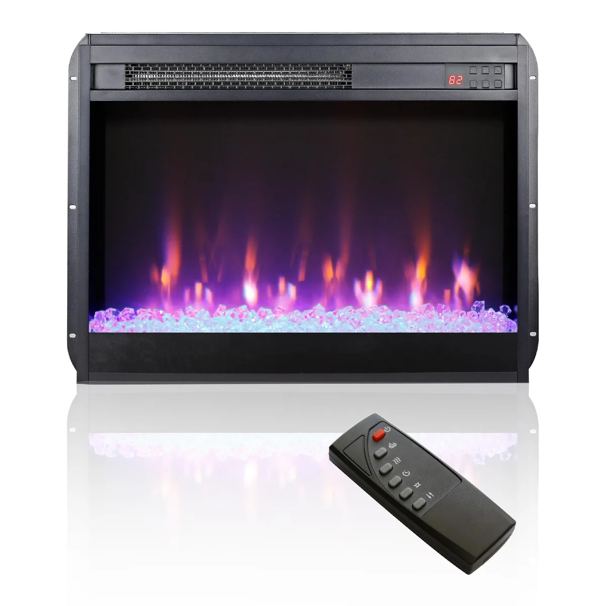 tuphen tuphen 23 inch electric fireplace insert crystal sidelight Antique Black — product photo