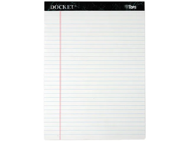 TOPS TOPS 63410 Docket Legal Ruled Perforated Pad 12 Pack 50 Sheets — product photo