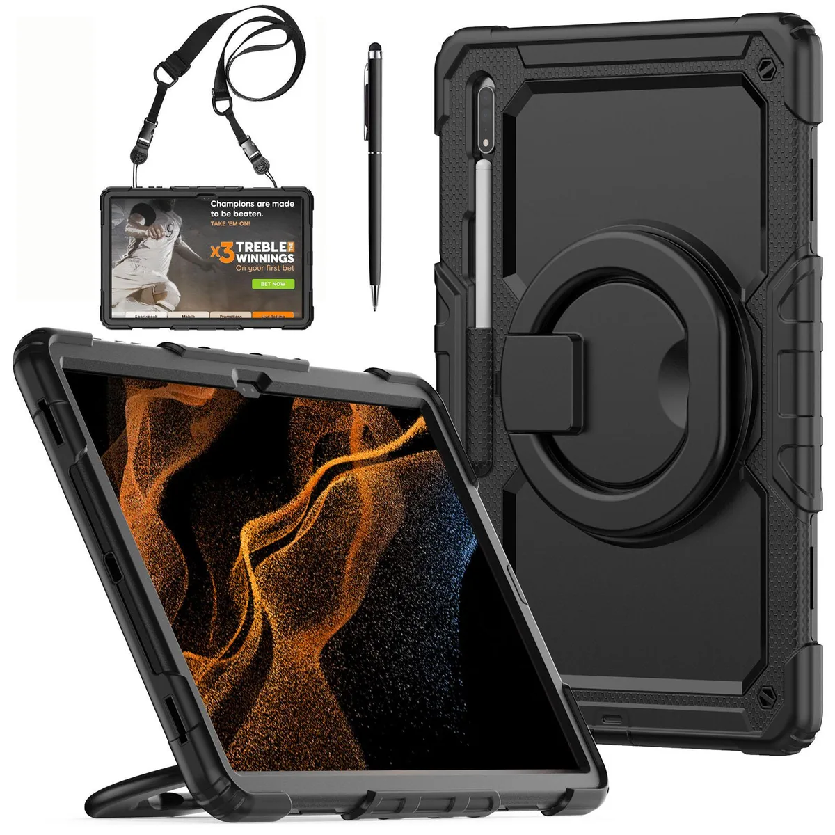 BONAEVER BONAEVER SM-X920/X926B/X926N/X920N laptop case 14.6 inch 2024 2023 screen protector hand shoulder strap — product photo