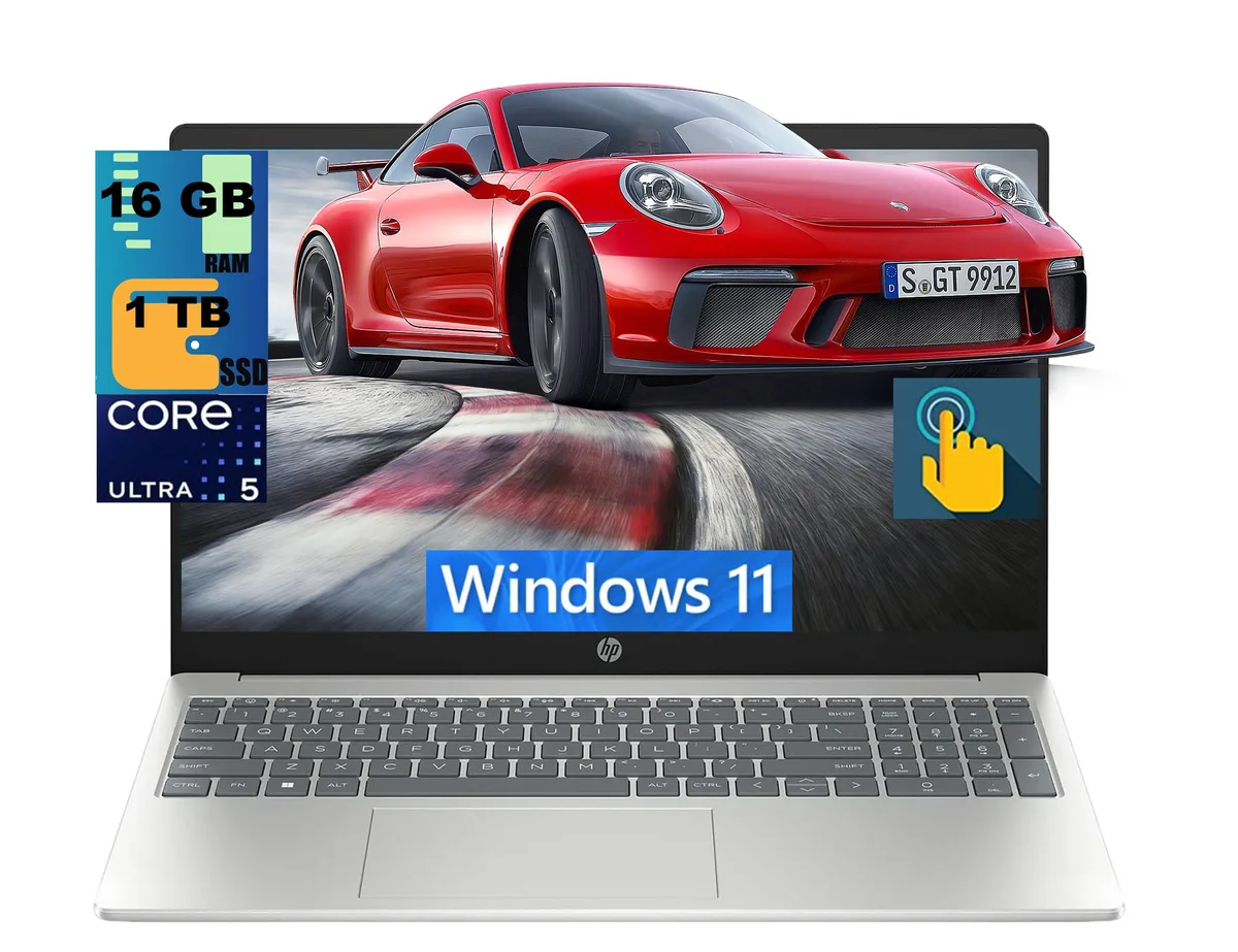 HP HP 15 15.6" FHD Touchscreen Core Ultra 5 225U 12-core 16GB DDR4 1TB laptop — product photo