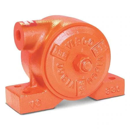 Cast-iron pneumatic turbine vibrator, foot-mounted, compact rectangular body with 3/8 NPT inlet