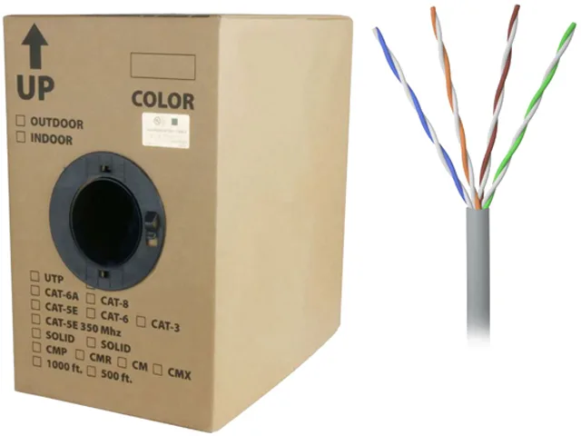 Nippon Labs Nippon Labs 50CP-350-SD-1K-GY Cat5e 1000ft 24AWG CMR network ethernet cable — product photo