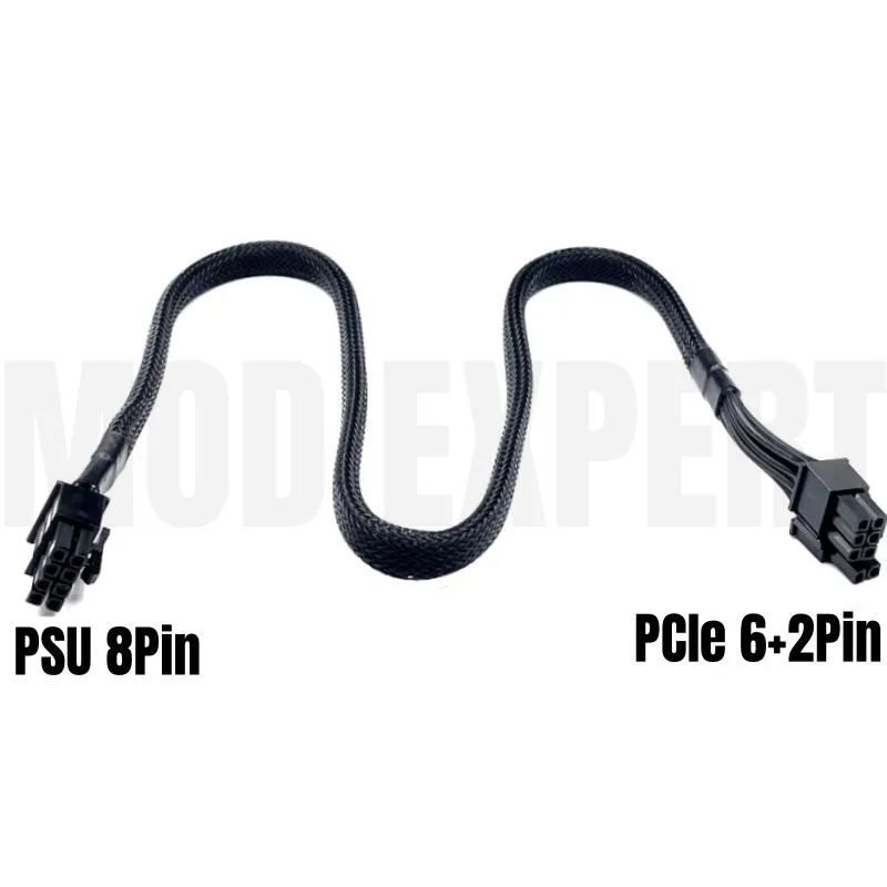 YEPLOOK YEPLOOK 6+2 PCIe 8Pin Sleeved Net 60cm internal power cable — product photo