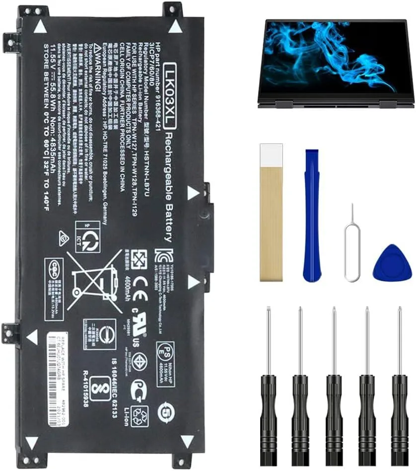 NShi NShi LK03XL laptop battery for HP Envy 15t-BP 15-BQ 15M-BQ121DX 15M-BQ021DX with tool kit — product photo