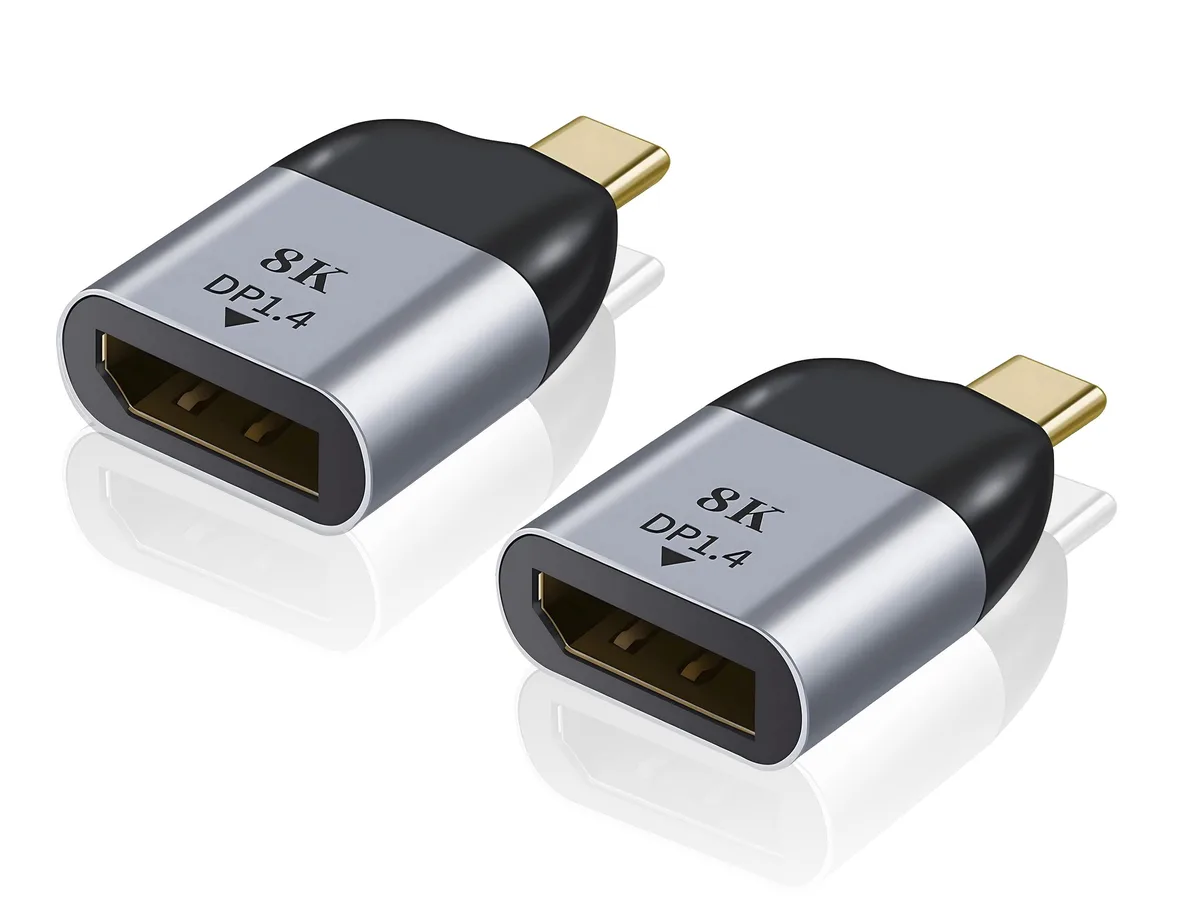 Corn Electronics Corn Electronics USB-C to DisplayPort 1.4 adapter 8K@60Hz grey 2-pack — product photo