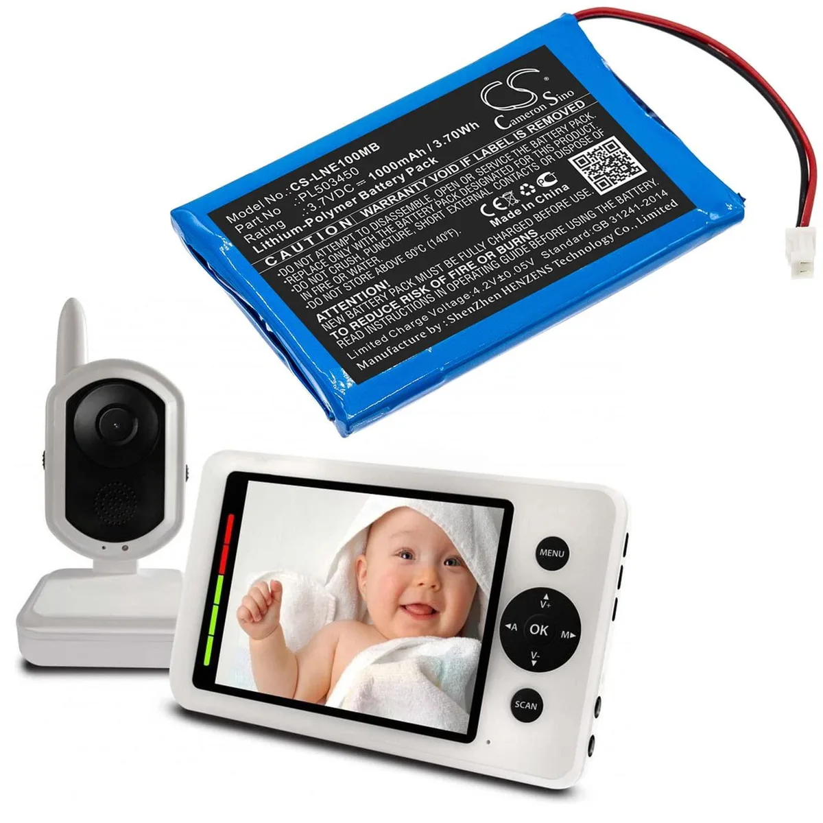  Cameron Sino Battery for Luvion Grand Elite PL503450 1000mAh 3.7V — product photo