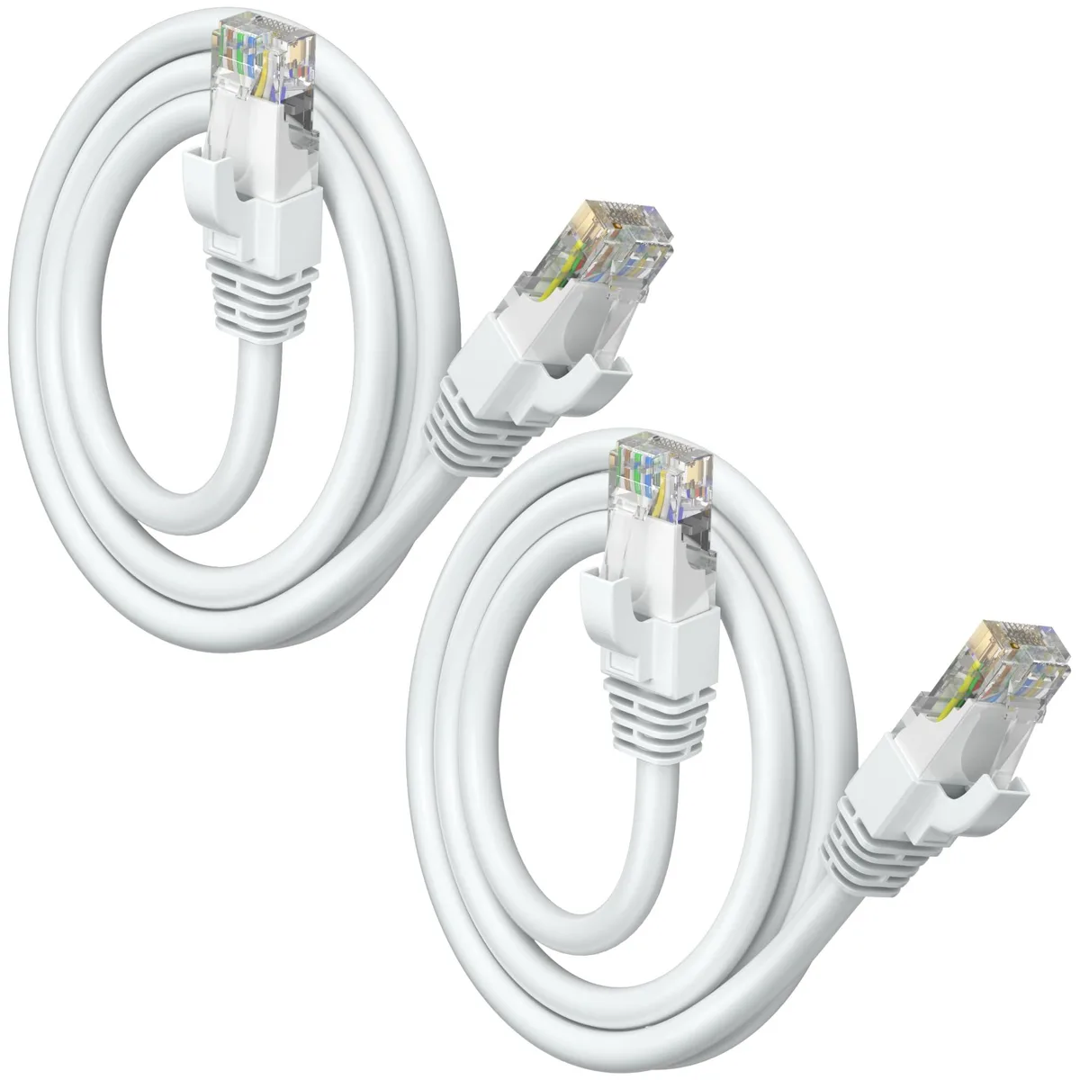 No Sew No Sew Cat6 Ethernet Cable .6 Ft White 2-Pack 10Gbps 550MHz UTP — product photo