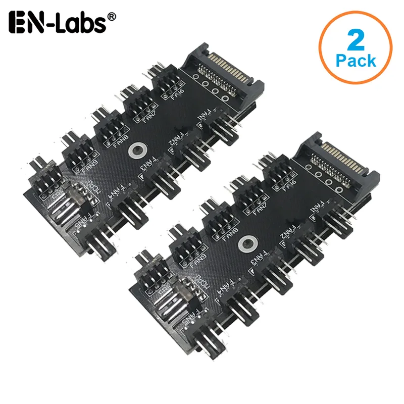 EN-Labs EN-Labs PWM1X10SATA2PK 10 Port Fan Splitter Hub 2-Pack — product photo