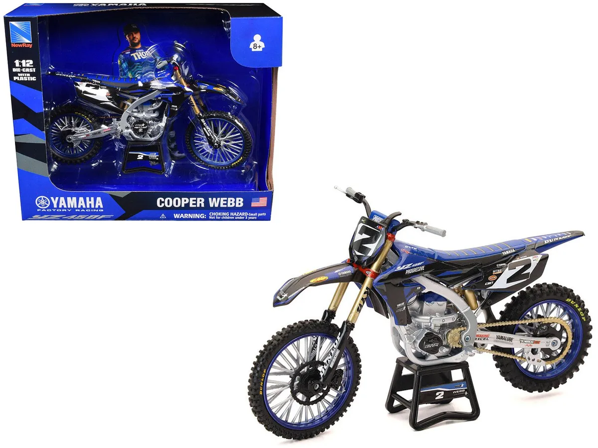 New Ray Toys New Ray Toys Yamaha YZ450F #2 Cooper Webb 1/12 Diecast Motorcycle — product photo
