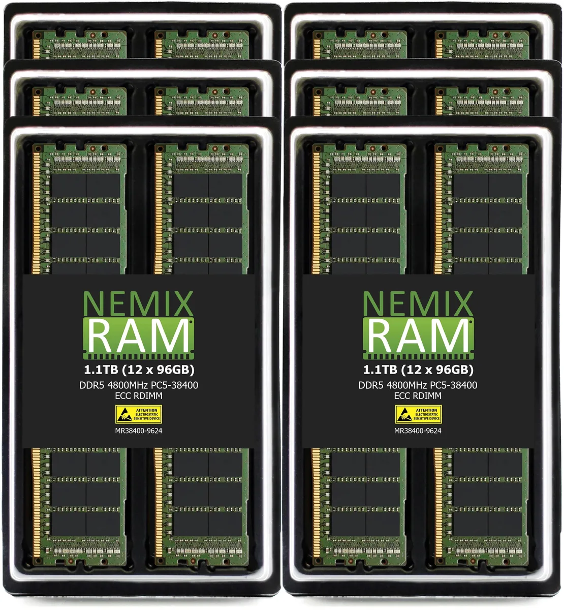 NEMIX RAM NEMIX RAM 384GB 12x96GB DDR5 4800 CL40 1.1V 288-Pin ECC RDIMM — product photo