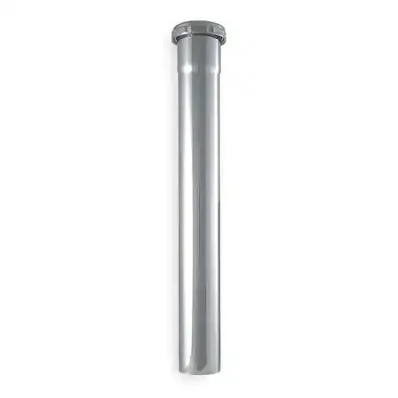 Chrome-finished brass extension trap, 12 inch slip-joint tube with nut and washer