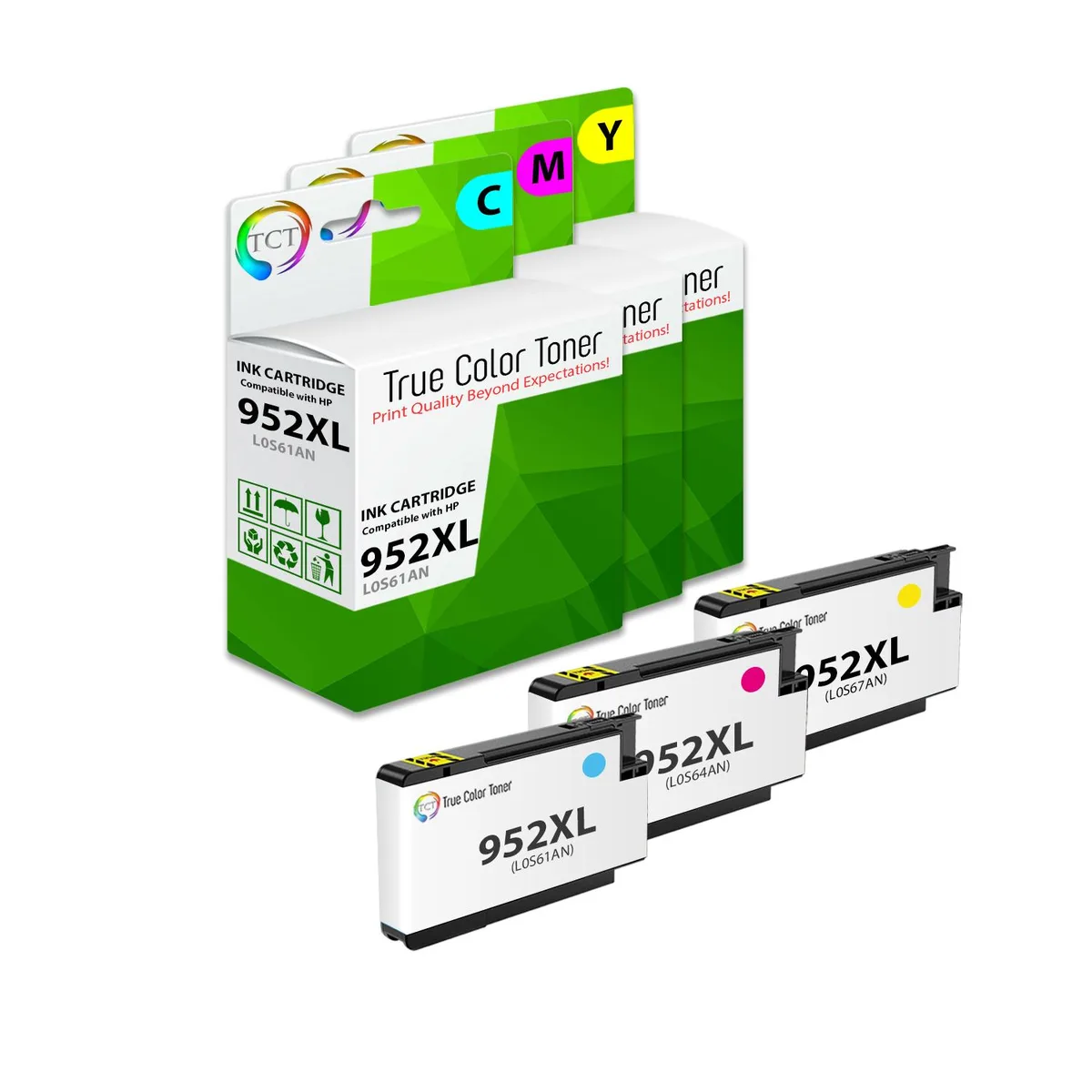 True Color Toner True Color Toner 952XL 3-Pack Ink Cartridges 1600 Pages — product photo