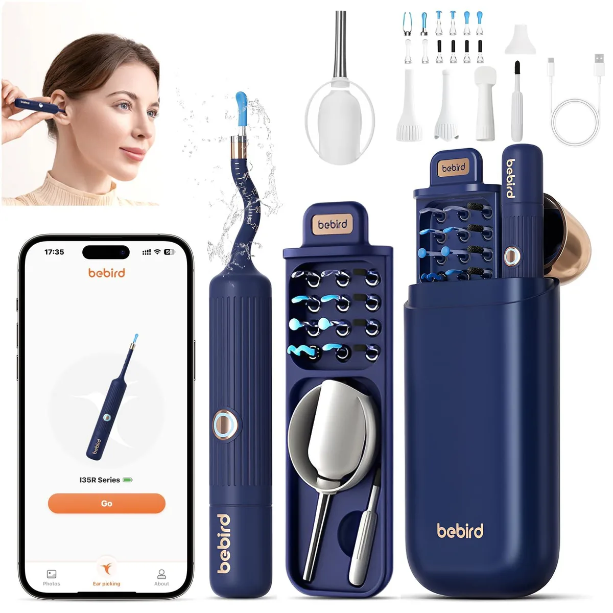 Ear Wax Removal Tool Camera Blue 80 min IP67 WiFi — product photo