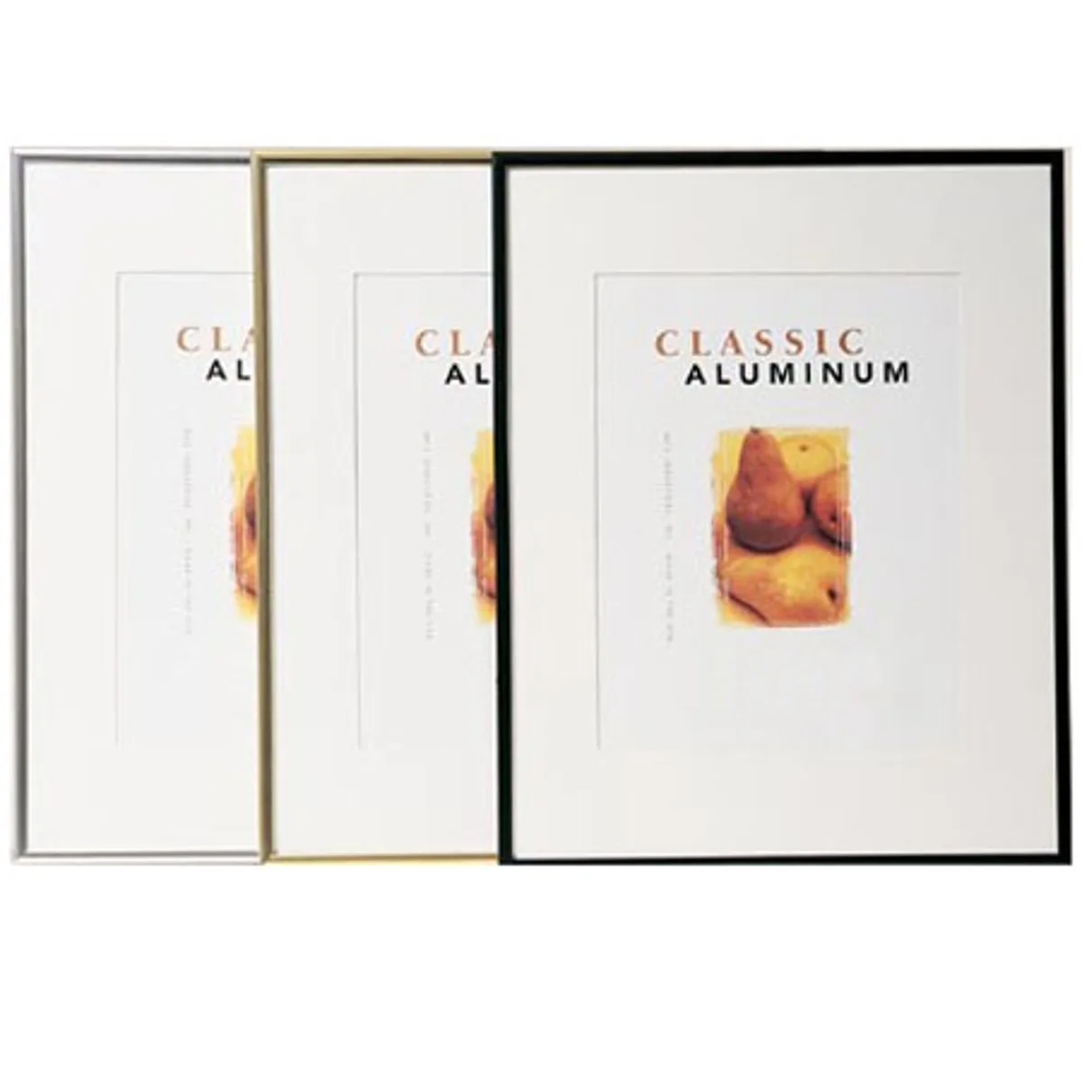 Black aluminum frame 22x28 inches thin profile wire hanging kit included