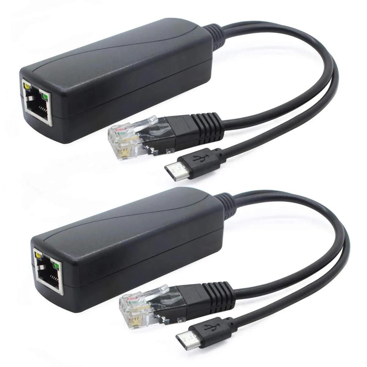 ANVISION AV-PS05-1 2-Pack PoE Splitter 48V to 5V 2.4A Micro USB Powerline Networking — product photo