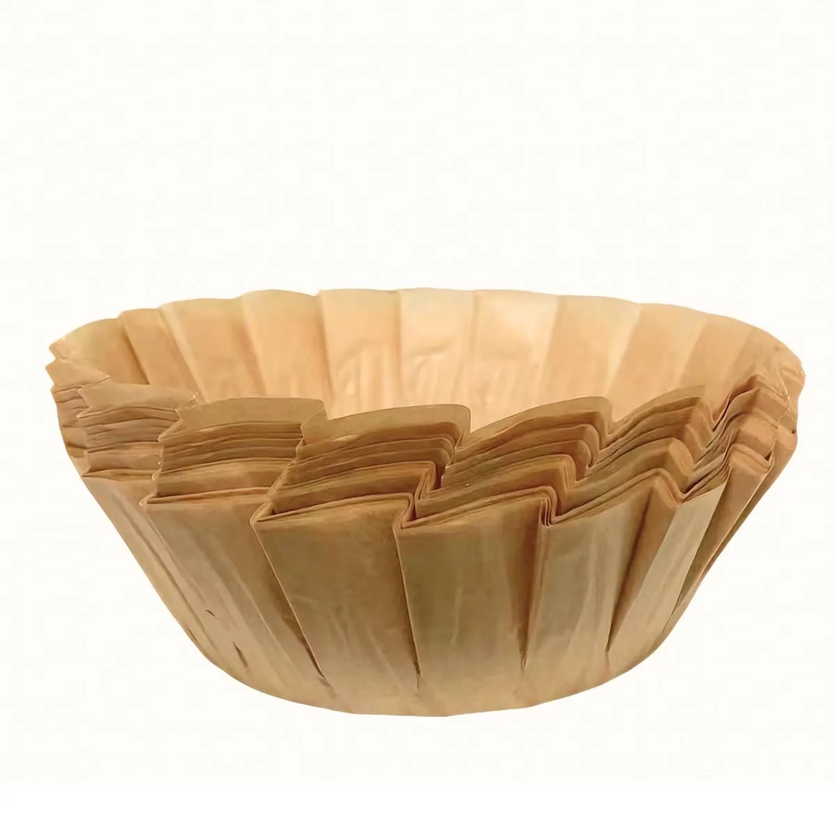 Stack of 50 square kraft paper liners pre-folded into 6-inch baking cups