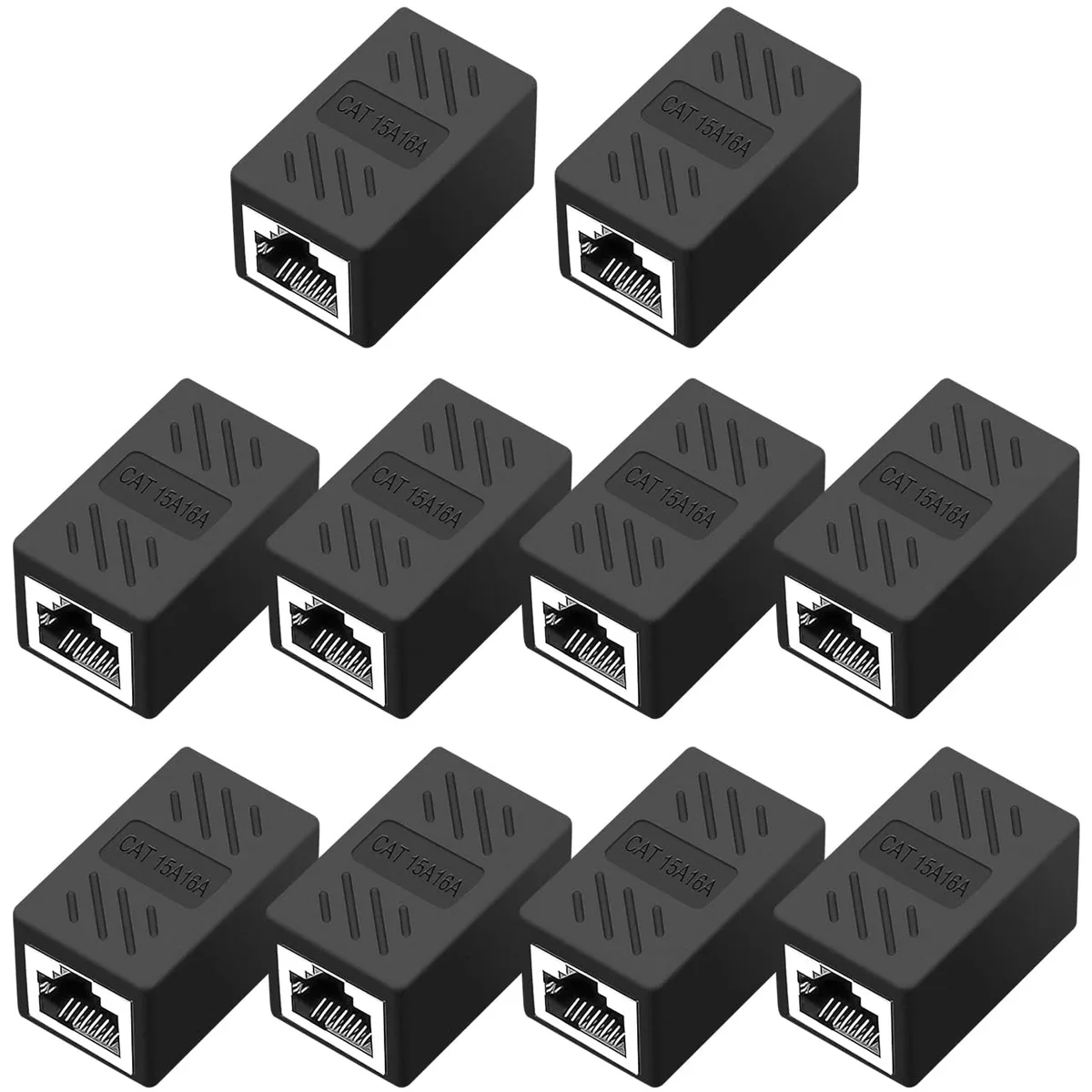 Vszerda Vszerda 10pack-RJ45 coupler Cat6 Female to Female Black 10 pack — product photo