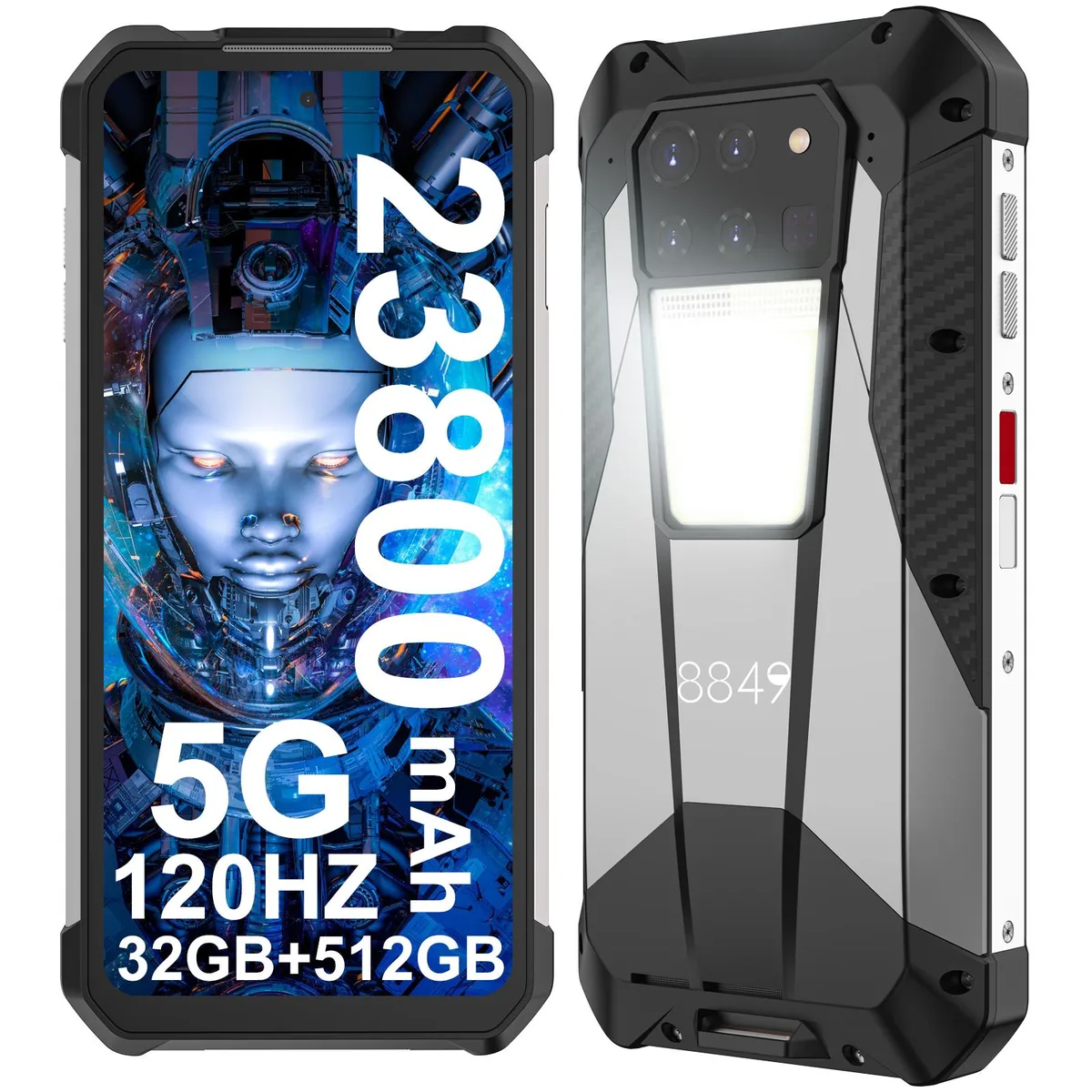 8849 8849 Tank 3 5G Rugged Smartphone 16GB 512GB 23800mAh 6.79" 120Hz 200MP Black cell phones - unlocked — product photo