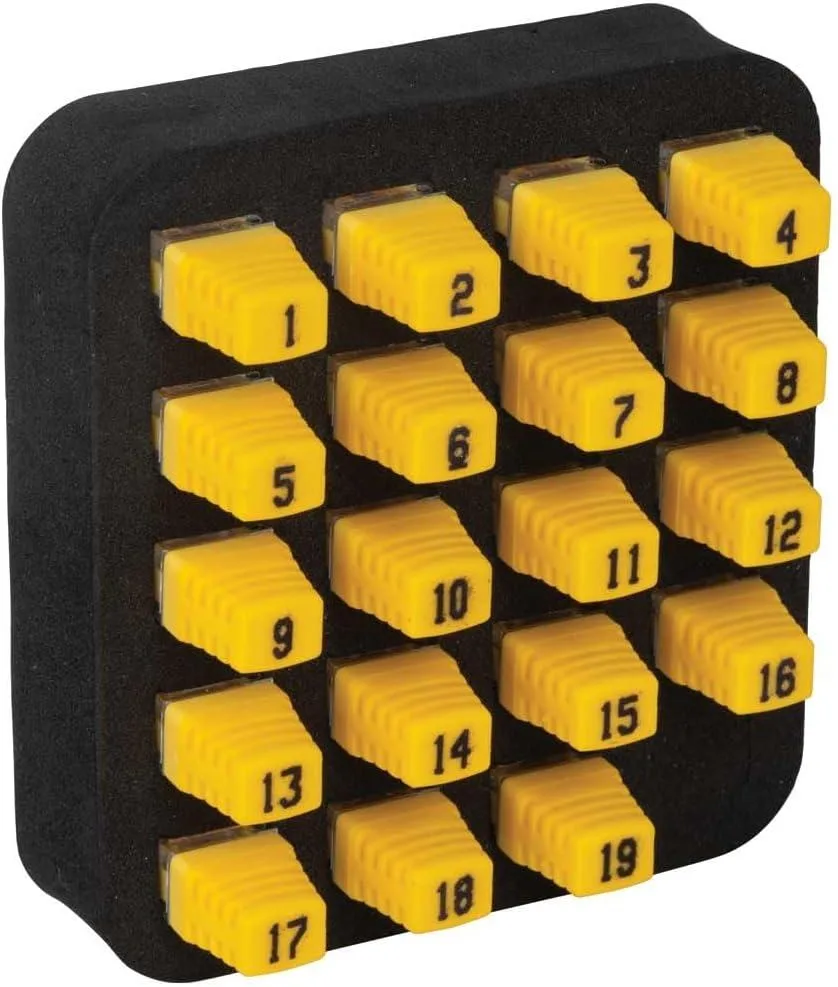 Klein Tools LanMap Kit with nineteen numbered remotes in a rugged case