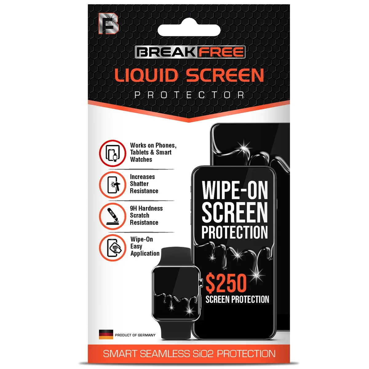 Break Free Break Free Liquid Glass Screen Protector Orange 250 Guarantee — product photo