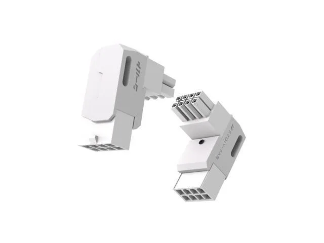 LORDWORLD LORDWORLD Shield Series 8-Pin PCIe GPU Power Adapter 90-Degree Reverse Type White 2-Pack — product photo