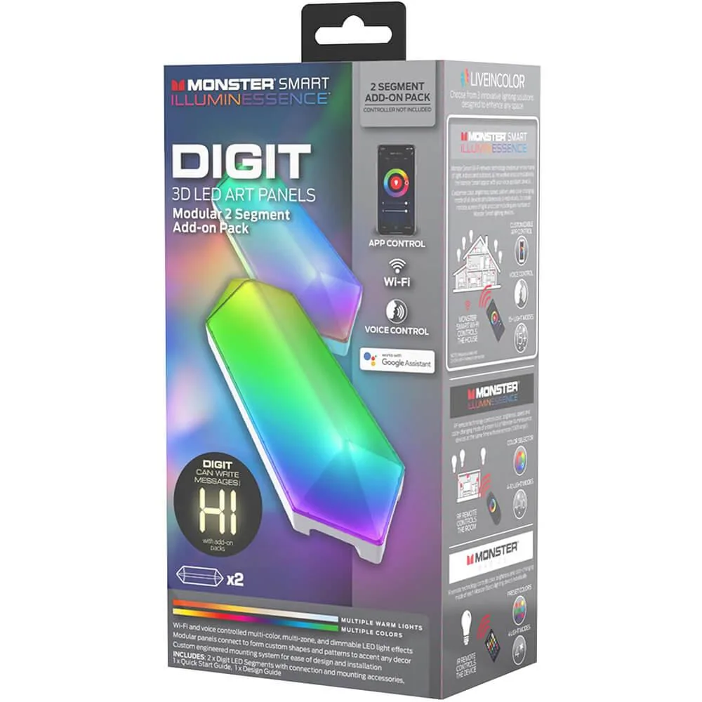 Monster Monster MLB71039RGB Digit Add-On Pack 3D LED Art Panels — product photo
