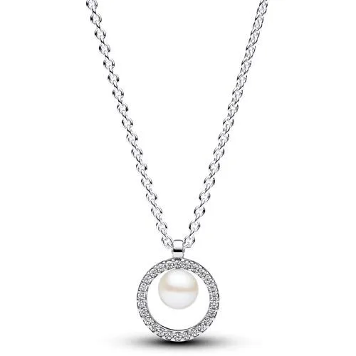 PANDORA PANDORA Treated Freshwater Cultured Pearl & Pave Collier Necklace 45 cm — product photo