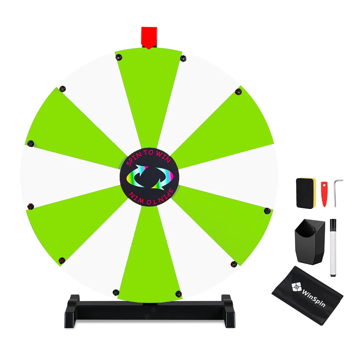 Yescom USA, Inc. Yescom USA, Inc. 35WSPPAR018-TT-GW 24" Prize Wheel 12 Slots Green White — product photo