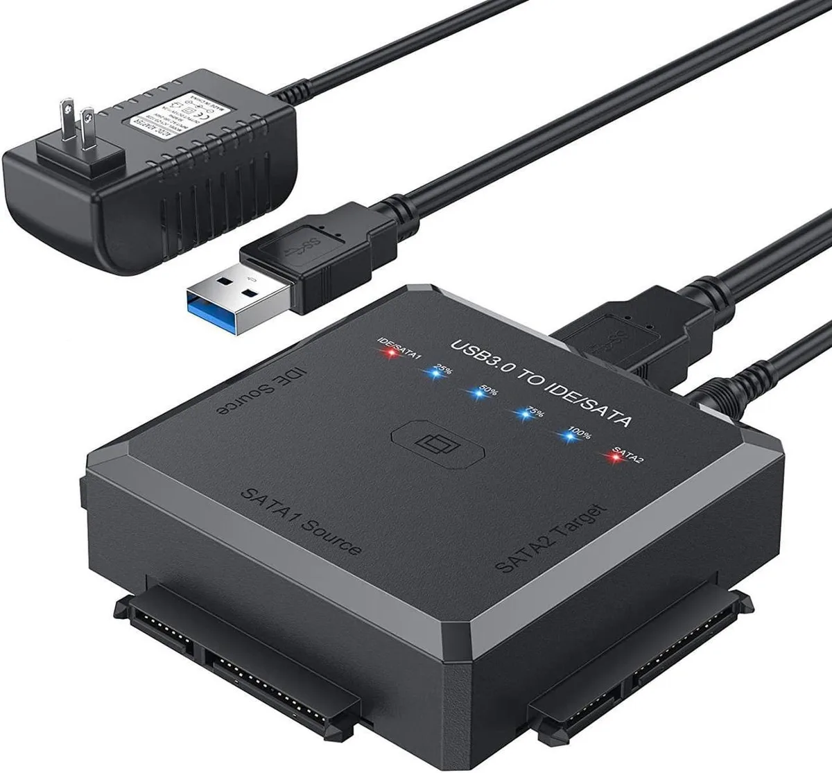 Vszerda Vszerda SATA/IDE to USB 3.0 Hard Drive Adapter with One-Click Backup &amp; LED — product photo