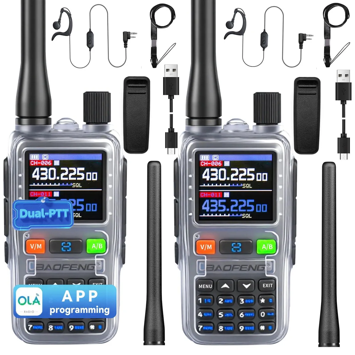  EMERSON 5RMINI Two Way Radio 999CH Dual PTT NOAA Water Resistant — product photo